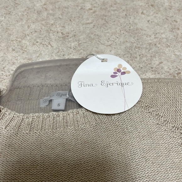BNWT FINA EJERIQUE COTTON & LINEN SIDE BUTTON STRIPE CREWNECK SWEATER - Picture 4 of 8